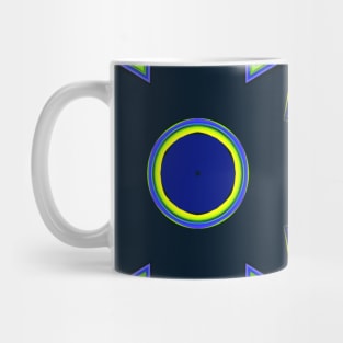 Cartoon Mandala Blue Green and Black Mug